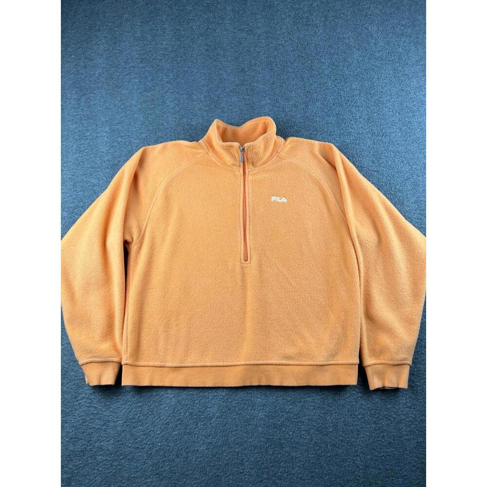 Fila Orange Quarter-Zip Fleece‎ Sweatshirt Size Large